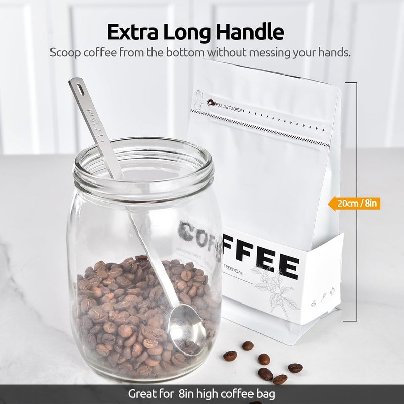 UTaste Coffee Scoop 1 Tablespoon: 18/8 Stainless Steel Measuring Scooper for Ground Coffee, Bean, Powder, Espresso, 6.9in Long Handle Metal Meaure Spoon for Canister, Jar (1Tbsp/15ml, Silver) - Image 5